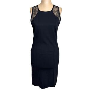 Karina Grimaldi Sleeveless Black Mini Lace Sheath Dress size Small